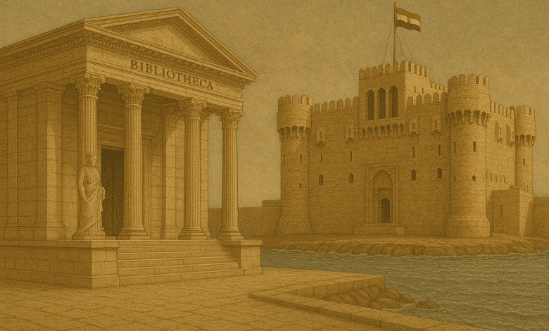 الإسكندرية القديمة يبن المكتبة العريقة وقلعة قايتباي