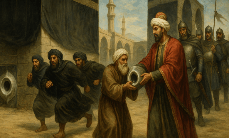 القصة الكاملة لسرقة الحجر الأسود واستعادته أكبر حدث تاريخي في مكة