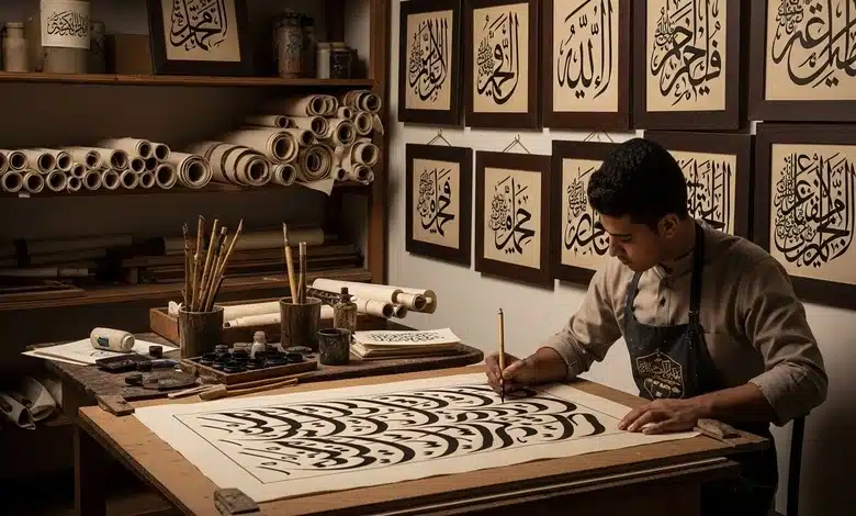 أنواع الخطوط العربية المستخدمة في الفنون الإسلامية
