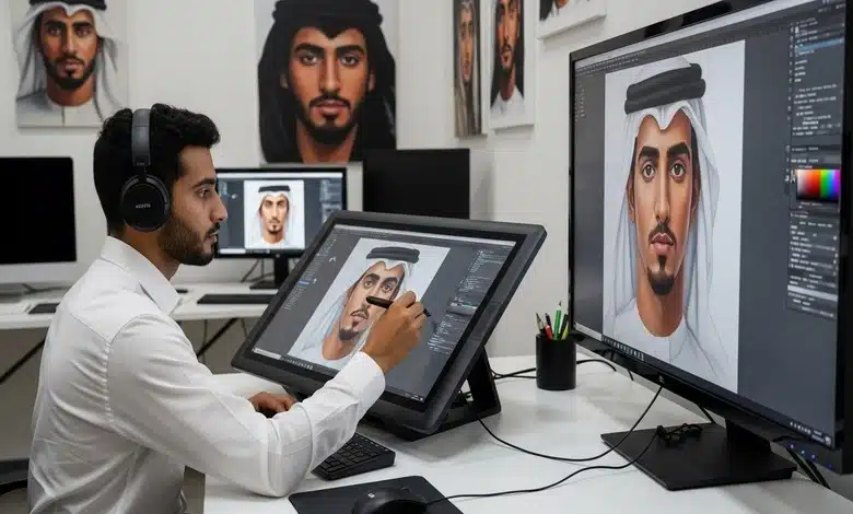 التقنيات الحديثة في رسم البورتريه العربي من الريشة إلى الشاشة 
