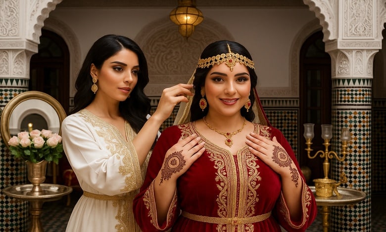 القفطان المغربي في الأعراس الأناقة التي تعكس هوية العروس المغربية