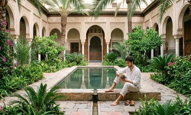 أهم تقنيات التبريد الطبيعي في العمارة الإسلامية القديمة تصميم الفناء الداخلي كأحد أهم أساليب التبريد الطبيعي