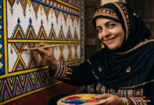 فن القَط العسيري كلوحة تراثية تعبّر عن الأصالة والإبداع في الثقافة السعودية