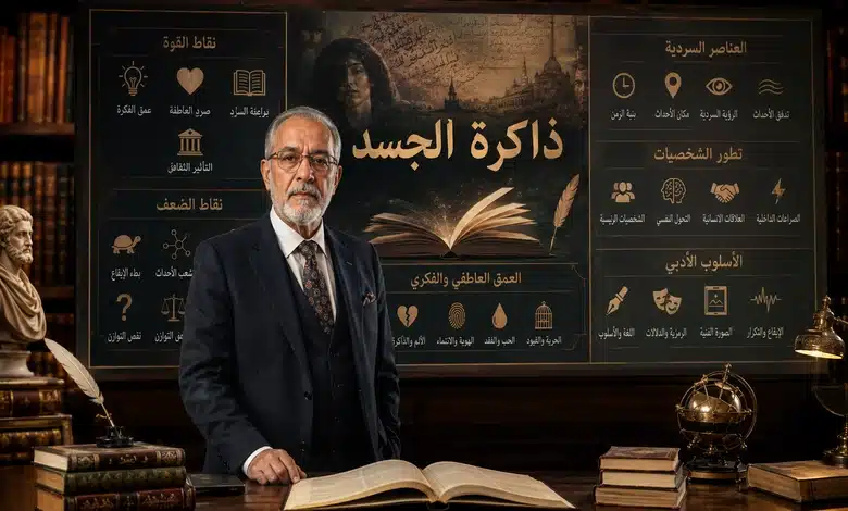 تقييم شامل لأبرز نقاط القوة والضعف في رواية ذاكرة الجسد 