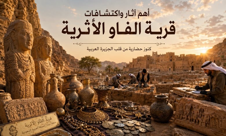 أهم آثار واكتشافات قرية الفاو الأثرية أهم آثار واكتشافات قرية الفاو الأثرية