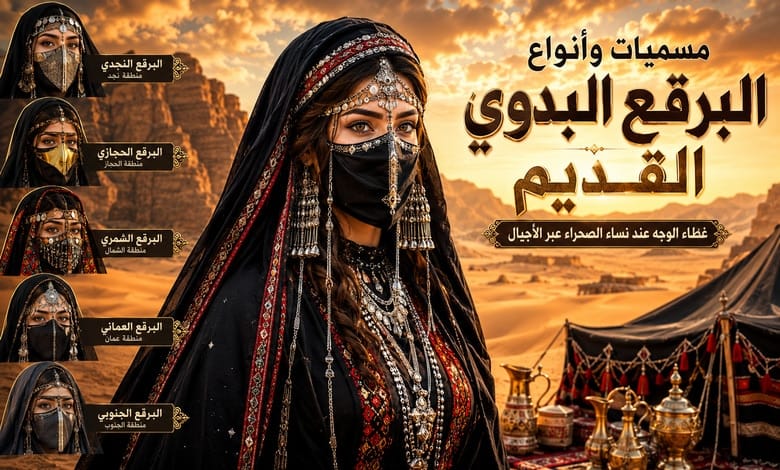 مسميات وأنواع البرقع البدوي القديم غطاء الوجه عند نساء الصحراء مسميات وأنواع البرقع البدوي القديم غطاء الوجه عند نساء الصحراء