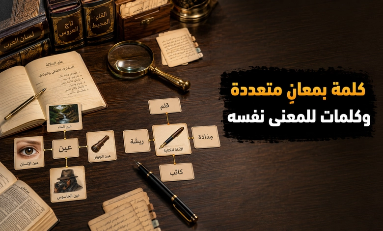 ما الفرق بين المشترك اللفظي والترادف في اللغة العربية؟ أمثلة على المشترك اللفظي والترادف في اللغة العربية