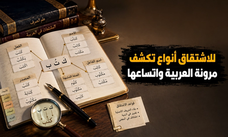 أنواع الاشتقاق في اللغة العربية وأقسامه
