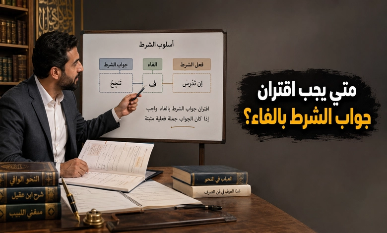 أدوات الشرط الجازمة وغير الجازمة في اللغة العربية اقتران جواب الشرط بالفاء وحالات وجوبه