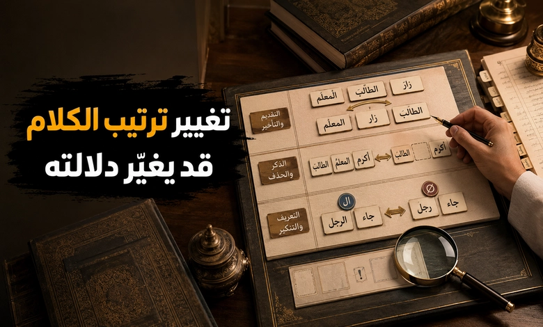 التقديم والتأخير والذكر والحذف والتعريف والتنكير
