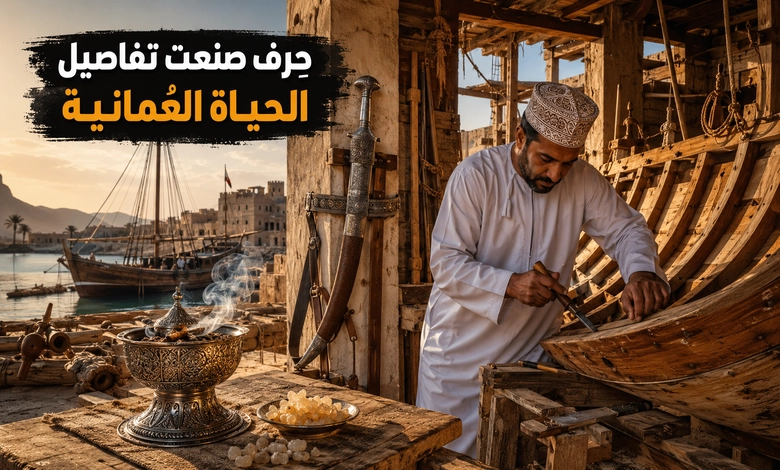 أهم الحرف اليدوية العمانية من صناعة الخناجر إلى مشغولات الفضة السيوف والبخور والسفن الخشبية حرف عمانية ارتبطت بالحياة اليومية