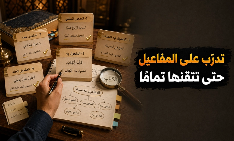 دليل شامل لفهم المفاعيل الخمسة في اللغة العربية تدريبات تطبيقية لترسيخ قواعد المفاعيل الخمسة