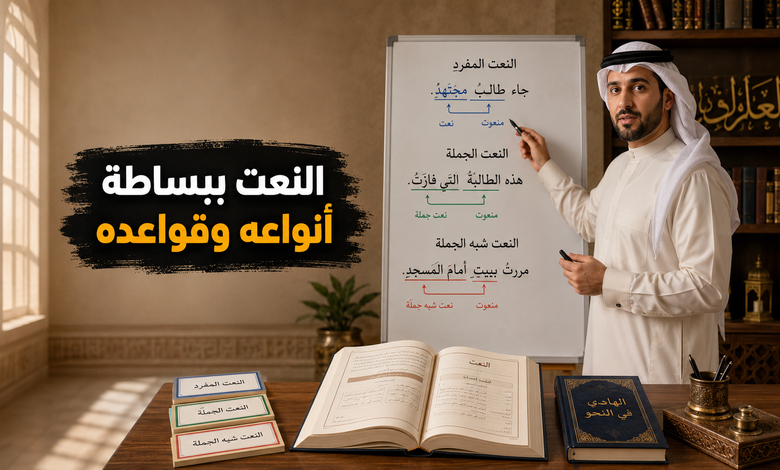 تعريف وأنواع النعت في اللغة العربية تعريف وأنواع النعت في اللغة العربية