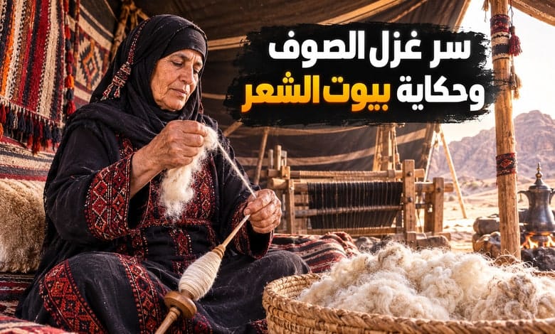 غزل الصوف بمعان وحكاية صناعة بيوت الشعر من وبر الإبل غزل الصوف بمعان وحكاية صناعة بيوت الشعر من وبر الإبل