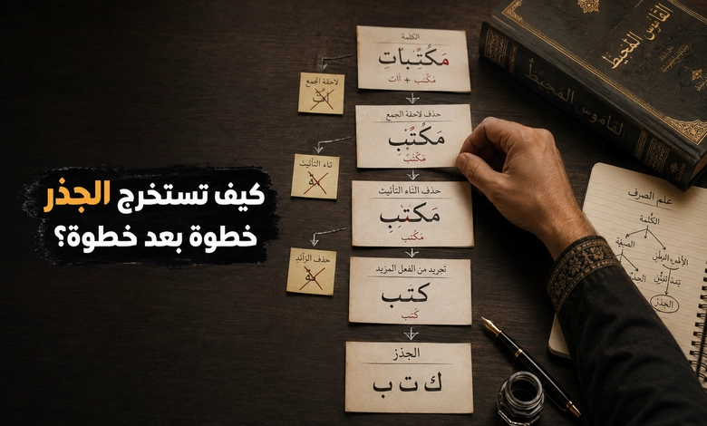 الجذر اللغوي في اللغة العربية مفهومه وكيفية استخراجه من الكلمات كيفية استخراج الجذر اللغوي من الكلمات خطوة بخطوة