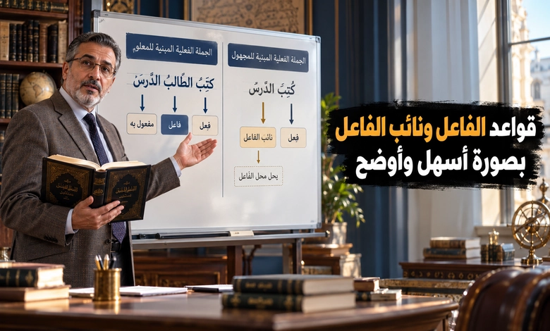 الفرق بين الفاعل ونائب الفاعل وأحكام كل منهما في الجملة أحكام الفاعل ونائب الفاعل في الجملة الفعلية