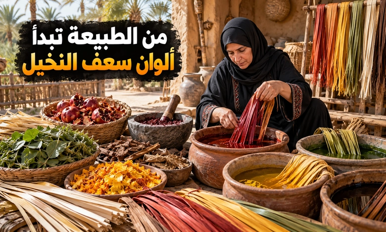 الأصباغ الطبيعية المستخدمة في تلوين سعف النخيل 