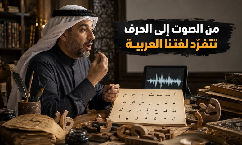 الأصوات والحروف والكتابة بوصفها خصائص مميزة للعربية
