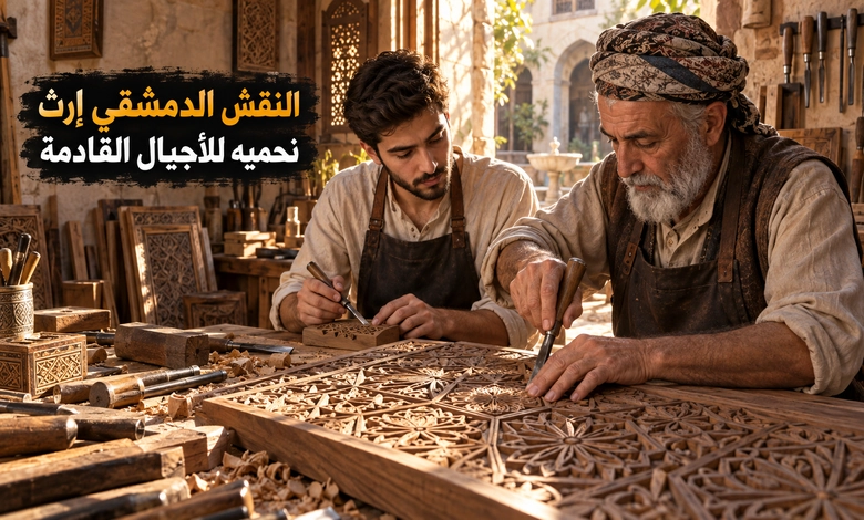 فن النقش الدمشقي على الخشب أسرار الحرفة وروائع الزخرفة الحفاظ على فن النقش الدمشقي بين تحديات الحاضر وآفاق المستقبل