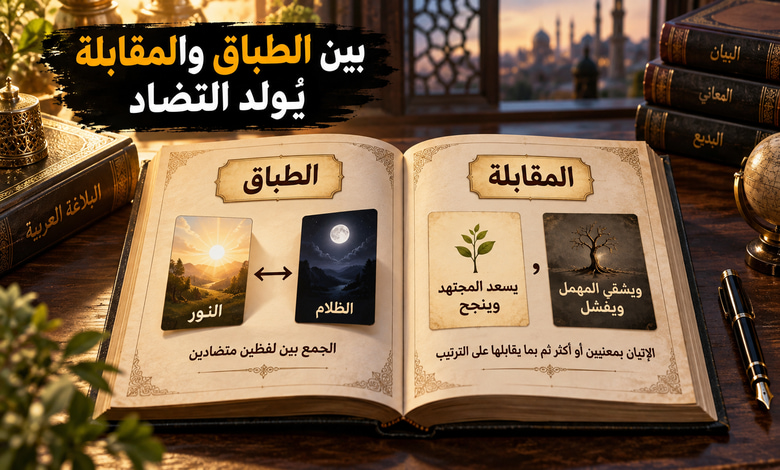 الفرق بين الطباق والمقابلة بلاغة التضاد وروعة التعبير الفرق بين الطباق والمقابلة بلاغة التضاد وروعة التعبير