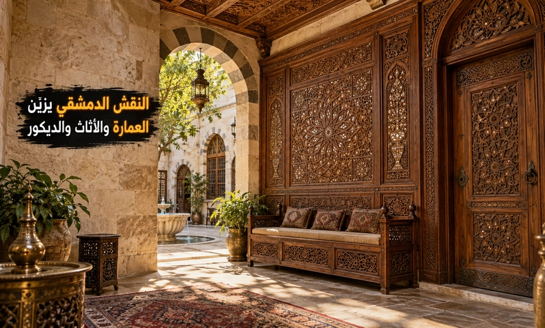 فن النقش الدمشقي على الخشب أسرار الحرفة وروائع الزخرفة تطبيقات النقش الدمشقي في العمارة والأثاث والديكور الداخلي