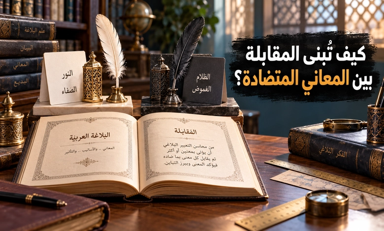 الفرق بين الطباق والمقابلة بلاغة التضاد وروعة التعبير تعريف المقابلة وبناؤها في التعبير البلاغي