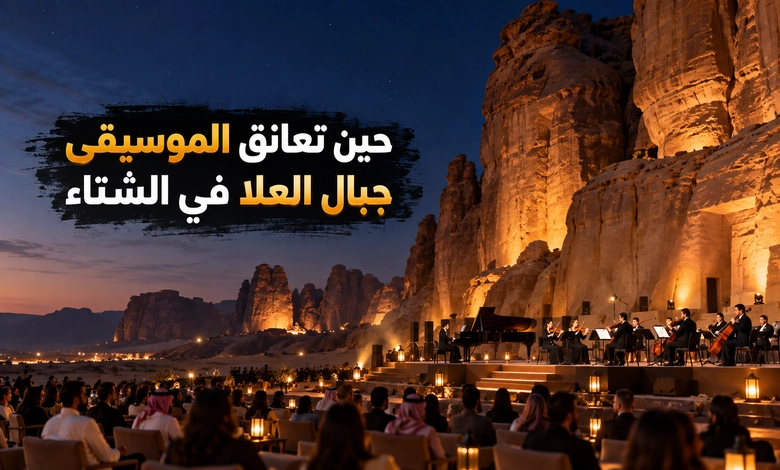 مهرجان طنطورة في العلا شتاء يجمع سحر الصخر وروعة الفن حفلات شتاء طنطورة والموسيقى بين جبال العلا