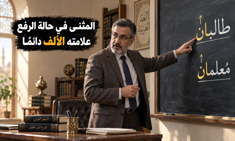 إعراب المثنى وعلاماته بين الرفع بالألف والنصب والجر بالياء رفع المثنى بالألف وعلامة الرفع الفرعية