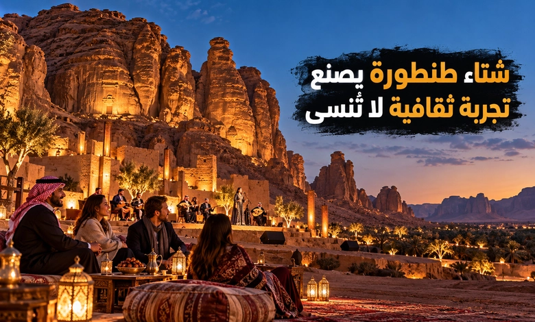 مهرجان طنطورة في العلا شتاء يجمع سحر الصخر وروعة الفن شتاء طنطورة ودوره في تجربة السياحة الثقافية بالسعودية