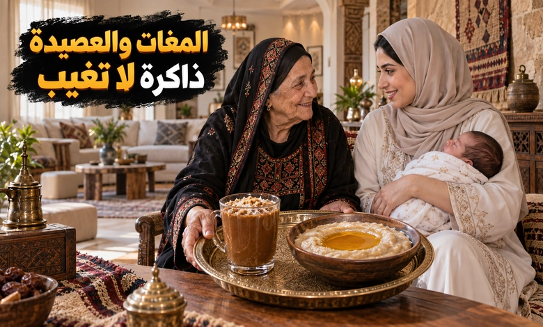 عادات الأكل والزيارة للمرأة النفساء عند العرب بين المغات والعصيدة عادات النفاس بين الماضي والحاضر واستمرار المغات والعصيدة في الذاكرة الشعبية