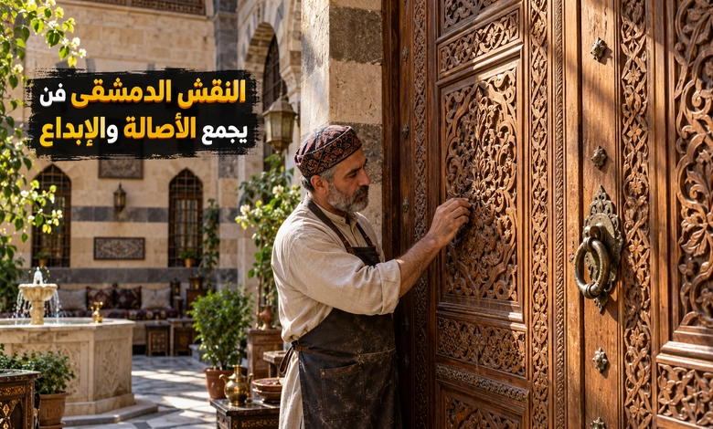 فن النقش الدمشقي على الخشب أسرار الحرفة وروائع الزخرفة فن النقش الدمشقي على الخشب بوصفه تحفة فنية تجمع بين الأصالة والإبداع