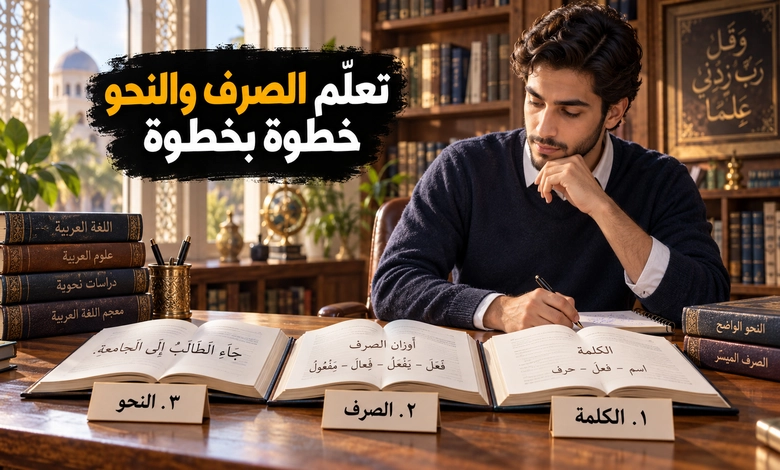 الفرق بين علم الصرف وعلم النحو بين بنية الكلمة وإعراب الجملة كيفية تعلم علم الصرف والنحو للمبتدئين بطريقة منظمة