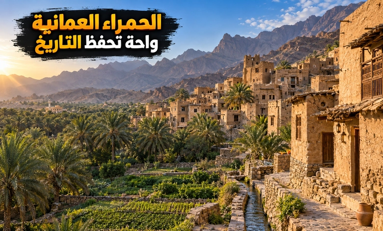 مدينة الحمراء العمانية بيوت طينية تحكي أسرار الحياة القديمة في الواحات مدينة الحمراء العمانية: واحة تراثية تحتفظ بملامح الحياة القديمة