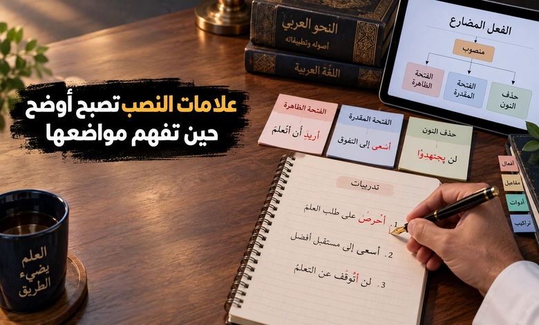 علامات نصب الفعل المضارع قواعد تضبط اللسان وتصون البيان مفهوم نصب الفعل المضارع وأهميته في قواعد اللغة العربية
