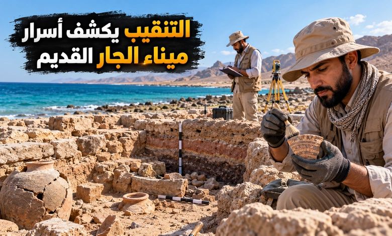 ميناء الجار القديم بالمرمية آثار تروي ازدهار التجارة في العهد الأموي أعمال التنقيب وقراءة تاريخ ميناء الجار القديم