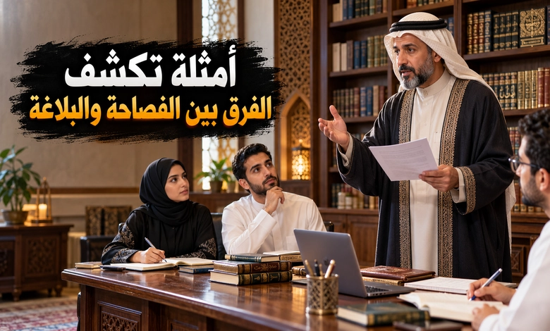أمثلة تطبيقية تكشف الفرق بين الفصاحة والبلاغة 
