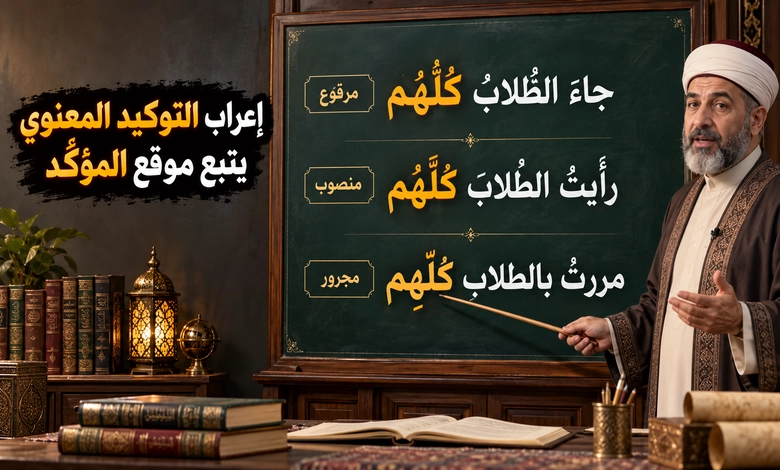 ألفاظ التوكيد المعنوي وإعرابها كيف تميز ألفاظها وتضبط إعرابها؟ إعراب التوكيد المعنوي بحسب موقع المؤكد