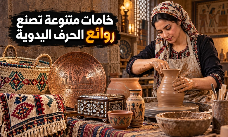الحرف اليدوية وتنوع الخامات وأساليب التشكيل
