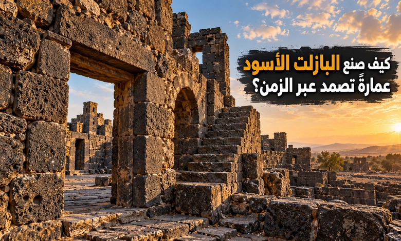 مدينة أم الجمال الأثرية أسرار المدينة السوداء المبنية من حجر البازلت العمارة البازلتية في أم الجمال وأسرار البناء بالحجر الأسود