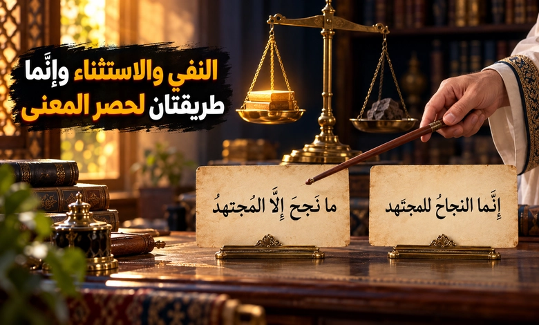 طرق القصر البلاغي السبع وأمثلتها أسرار التخصيص ودقة التعبير القصر بطريق النفي والاستثناء وباستخدام إنما مع الأمثلة