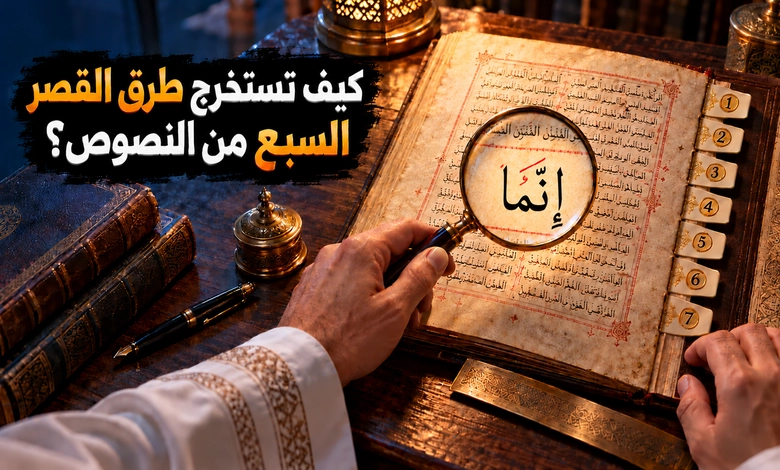 طرق القصر البلاغي السبع وأمثلتها أسرار التخصيص ودقة التعبير تطبيقات على طرق القصر البلاغي السبع وكيفية استخراجها من النصوص