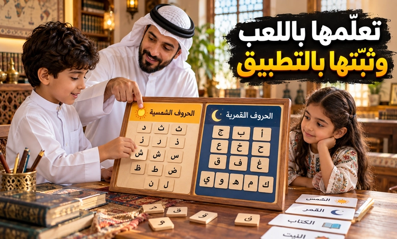 الفرق بين الحروف الشمسية والقمرية بين نطق اللام وإخفائها تعليم الحروف الشمسية والقمرية للأطفال بالتدريب والتطبيق