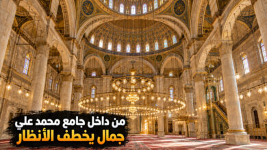جامع محمد علي من الداخل بهاء يسر الناظرين وفن يأسر الزائرين جامع محمد علي من الداخل بهاء يسر الناظرين وفن يأسر الزائرين