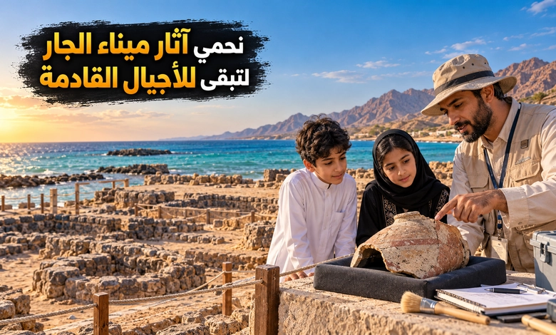 ميناء الجار القديم بالمرمية آثار تروي ازدهار التجارة في العهد الأموي حماية ميناء الجار القديم وإبراز قيمته التراثية