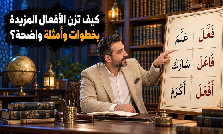 قواعد وزن الأفعال الثلاثية المزيدة وتصريفها مع أمثلة تطبيقية
