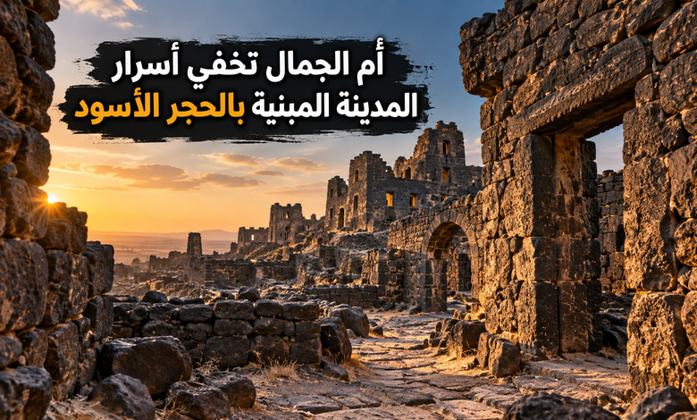 مدينة أم الجمال الأثرية أسرار المدينة السوداء المبنية من حجر البازلت مدينة أم الجمال الأثرية أسرار المدينة السوداء المبنية من حجر البازلت