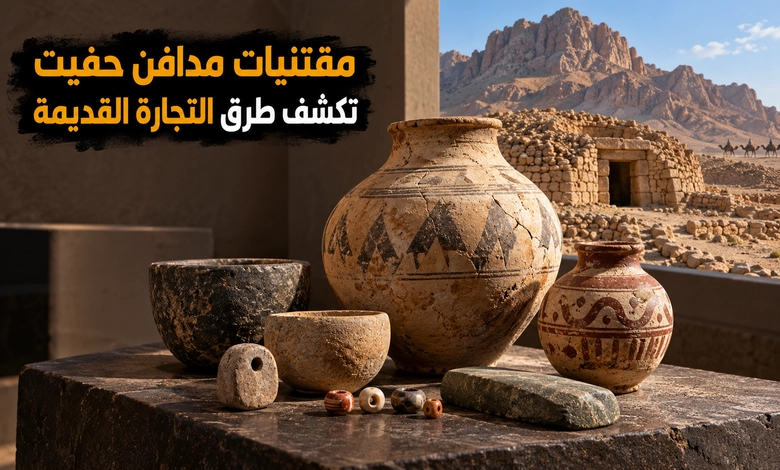 مدافن جبل حفيت حجارة تحفظ أسرار البناء وذاكرة الفناء مقتنيات مدافن جبل حفيت وصلات التجارة القديمة